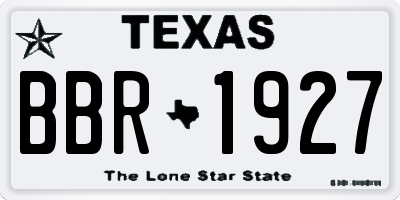 TX license plate BBR1927