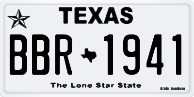 TX license plate BBR1941