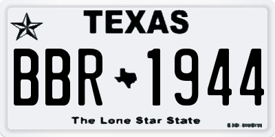 TX license plate BBR1944