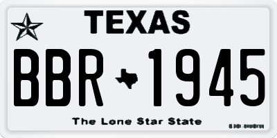 TX license plate BBR1945