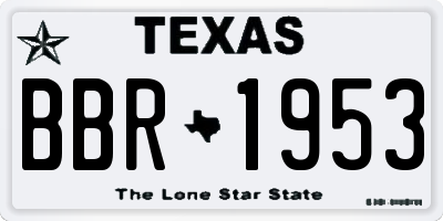 TX license plate BBR1953