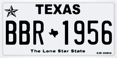 TX license plate BBR1956