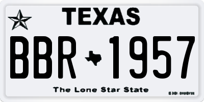 TX license plate BBR1957