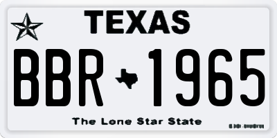 TX license plate BBR1965