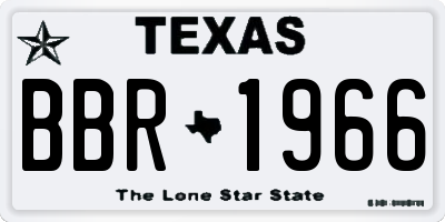 TX license plate BBR1966