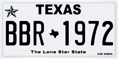 TX license plate BBR1972