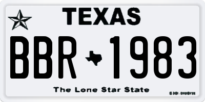 TX license plate BBR1983