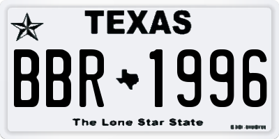 TX license plate BBR1996