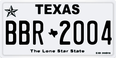 TX license plate BBR2004