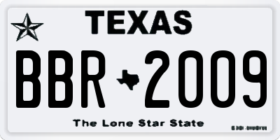TX license plate BBR2009