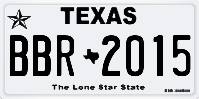 TX license plate BBR2015