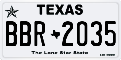 TX license plate BBR2035