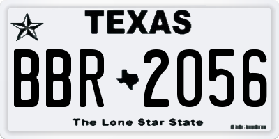 TX license plate BBR2056