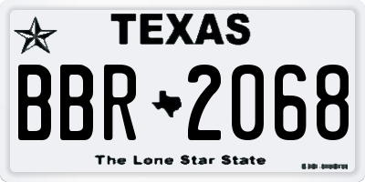 TX license plate BBR2068