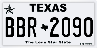 TX license plate BBR2090