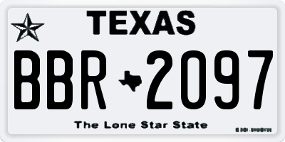TX license plate BBR2097