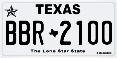 TX license plate BBR2100