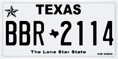 TX license plate BBR2114