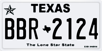 TX license plate BBR2124