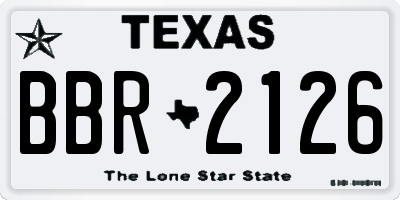TX license plate BBR2126