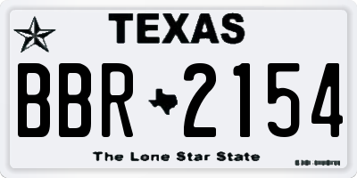 TX license plate BBR2154