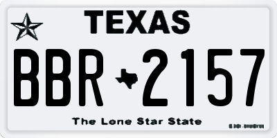 TX license plate BBR2157