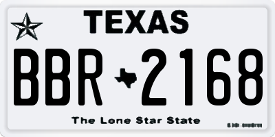 TX license plate BBR2168
