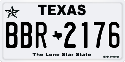 TX license plate BBR2176