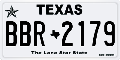 TX license plate BBR2179