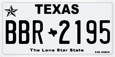 TX license plate BBR2195