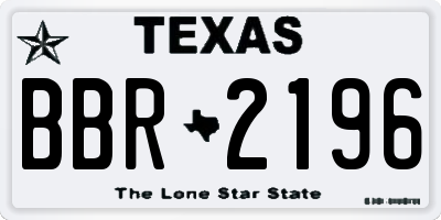 TX license plate BBR2196