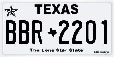 TX license plate BBR2201