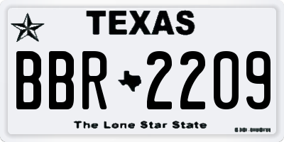 TX license plate BBR2209