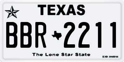 TX license plate BBR2211