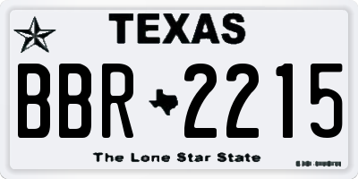 TX license plate BBR2215