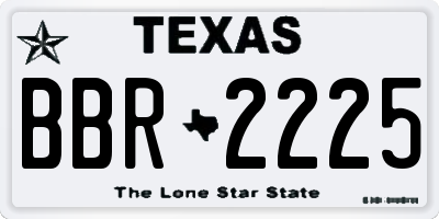 TX license plate BBR2225