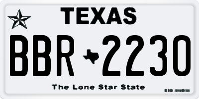 TX license plate BBR2230