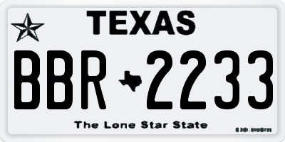 TX license plate BBR2233