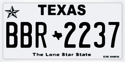 TX license plate BBR2237