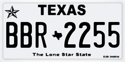 TX license plate BBR2255