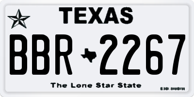 TX license plate BBR2267