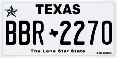 TX license plate BBR2270
