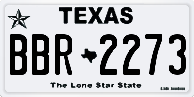 TX license plate BBR2273