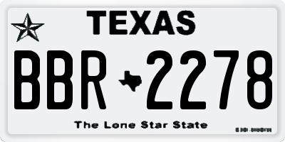 TX license plate BBR2278