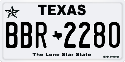 TX license plate BBR2280