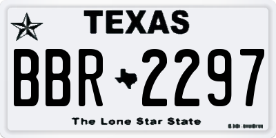 TX license plate BBR2297