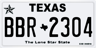 TX license plate BBR2304