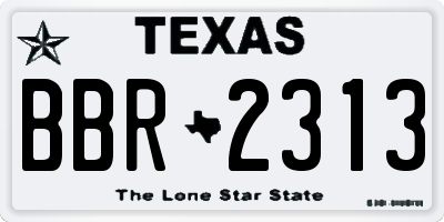 TX license plate BBR2313