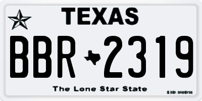 TX license plate BBR2319