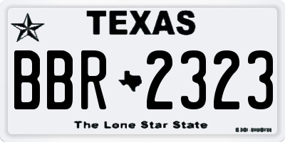 TX license plate BBR2323